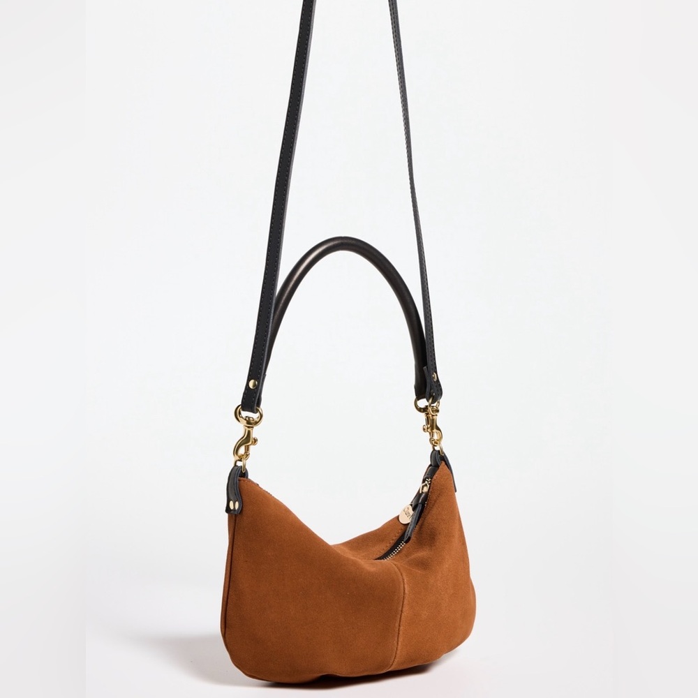 Clare V. Petit Moyen Messenger Bag Chestnut Suede - Picture 3 of 8